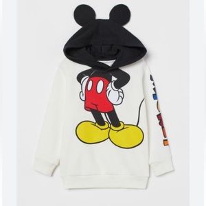 H & M Mickey Mouse ear detail hoodie sweatshirt sweater boys toddler